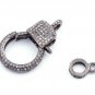 Pave Diamond Lobster Clasp 925 Sterling Silver Jewelry findings for chain