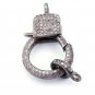 Pave Diamond Lobster Clasp 925 Sterling Silver Jewelry findings for chain