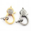 Pave Diamond Lobster Clasp 925 Sterling Silver Jewelry Findings 2 Shades. Pave Diamond Lobster Clasp 925 Sterling Silver Jewelry Findings 2 Shades.