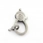 Pave Diamond Lobster Clasp 925 Sterling Silver Jewelry Findings 2 Shades.