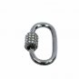 Diamond Clasps 925 Silver Oval Diamond Screw Clasps Carabiner Lock Finding Charm