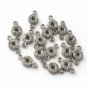 925 Sterling Silver Pave Diamond Round Charm Double Bail Connector Findings NS1.