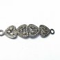 Pave Diamond Heart Shape Connector 925 Silver Diamond Bracelet Connector Finding