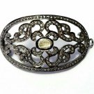 Pave Diamond Vintage Oval Jewelry Connector 925 Silver Diamond Bracelet Findings