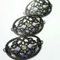 Pave Diamond Vintage Oval Jewelry Connector 925 Silver Diamond Bracelet Findings