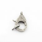 Set Of 3 Lobster Clasp Pave Diamond Diamond Necklace Lobster Findings 925 Silver
