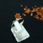 Spessartine Raw Garnet Ring 925 Silver Mandarin Raw Solitaire Ring Unisex Ring.