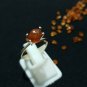 Spessartine Mandarin Garnet Raw Ring 925 Silver Raw Solitaire Unisex Ring.