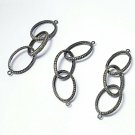 Pave Diamond Chain Link Connector 925 Silver Diamond Necklace Connector Findings