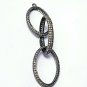 Pave Diamond Chain Link Connector 925 Silver Diamond Necklace Connector Findings