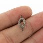 Pave Diamond Oval Double Bail Disc Connector 925 Silver Charm Findings Jewelry.