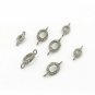 Pave Diamond Oval Double Bail Disc Connector 925 Silver Charm Findings Jewelry.