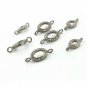 Pave Diamond Oval Double Bail Disc Connector 925 Silver Charm Findings Jewelry.