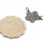 Double Bail Connector Pave Diamond Flower Connector 925 Silver Diamond Pendant.