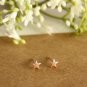 14k Solid Gold Starburst Ear Stud Gold Piercing Jewelry Celestial Star Piercing.