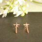 14k Solid Gold Starburst Ear Stud Gold Piercing Jewelry Celestial Star Piercing.