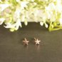 14k Solid Gold Starburst Ear Stud Gold Piercing Jewelry Celestial Star Piercing.