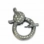 Pave Diamond Lobster Clasps 3Pc 925 Silver Necklace Jewelry Findings Wholesale.