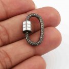 Pave Diamond Carabiner Lock 925 Silver Diamond Lock Additional Jewelry Findings.