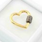 Pave Diamond Heart Carabiner Lock 925 Silver Additional Jewelry Connector Bail.
