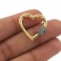 Pave Diamond Heart Carabiner Lock 925 Silver Additional Jewelry Connector Bail.