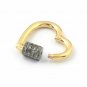 Pave Diamond Heart Carabiner Lock 925 Silver Additional Jewelry Connector Bail.