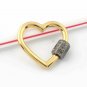 Pave Diamond Heart Carabiner Lock 925 Silver Additional Jewelry Connector Bail.