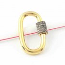 Pave Diamond Oval Carabiner 925 Silver Diamond Additional Jewelry Findings Lock.