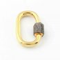 Pave Diamond Oval Carabiner 925 Silver Diamond Additional Jewelry Findings Lock.