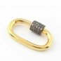 Pave Diamond Oval Carabiner 925 Silver Diamond Additional Jewelry Findings Lock.
