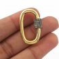 Pave Diamond Oval Carabiner 925 Silver Diamond Additional Jewelry Findings Lock.