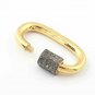 Pave Diamond Oval Carabiner 925 Silver Diamond Additional Jewelry Findings Lock.