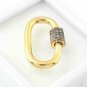 Pave Diamond Oval Carabiner 925 Silver Diamond Additional Jewelry Findings Lock.
