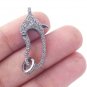 Lobster Claw Clasp Pave Diamond Finding 925 Silver Additional Jewelry Findings.