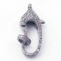 Lobster Claw Clasp Pave Diamond Finding 925 Silver Additional Jewelry Findings.