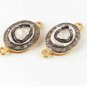 Double Bail Connector Rosecut Diamond Oval Connector 925 Silver Diamond Findings