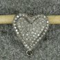 Pave Diamond Heart Jewelry Connector 925 Silver Diamond Necklace Connector Charm