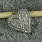 Pave Diamond Heart Jewelry Connector 925 Silver Diamond Necklace Connector Charm