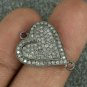Pave Diamond Heart Jewelry Connector 925 Silver Diamond Necklace Connector Charm