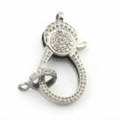 Pave Diamond Lobster Claw Clasp 925 Silver Diamond Clasp Chain Connector Clasp.