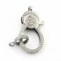 Pave Diamond Lobster Claw Clasp 925 Silver Diamond Clasp Chain Connector Clasp.