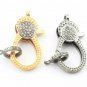 Pave Diamond Lobster Claw Clasp 925 Silver Diamond Clasp Chain Connector Clasp.