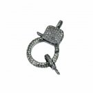 Pave Diamond Lobster Claw Clasps 925 Silver Diamond Findings Lobster Clasp.