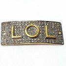 Pave Diamond Bracelet Connector 925 Silver Diamond LOL Pendant Connector Finding