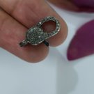 Pave Diamond Clasps Findings Sterling Silver White Gold Plated Chain Accessory. Pave Diamond Clasps Findings Sterling Silver White Gold Plated Chain Accessory.