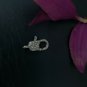 Pave Diamond Clasps Findings Sterling Silver White Gold Plated Chain Accessory.