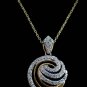 Diamond Round Designer Pendant 14k Solid Gold Diamond Necklace Proposal T7.