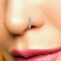 Genuine Diamond Hoop Nose Ring 14k Solid Gold Women Diamond Christmas Present.