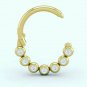 Septum Diamond Nose Ring 14k Solid Gold Genuine Diamond Women Christmas Gift.
