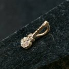 14k Yellow Gold Pave Diamond Guitar Charm Pendant Music Lover Pendant Charm.